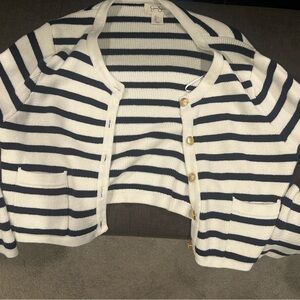 Jessica Simpson Blue and White Striped Cardigan